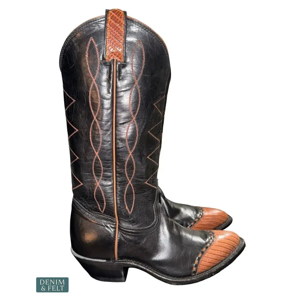NEW Tony Lama Emilia Black Western Boot Snip Toe Leather‎ Cowgirl Cowboy Classic